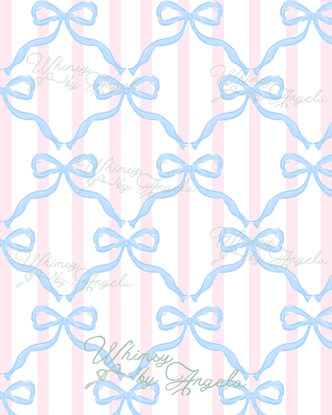 Blue Bows and Pink Stripes