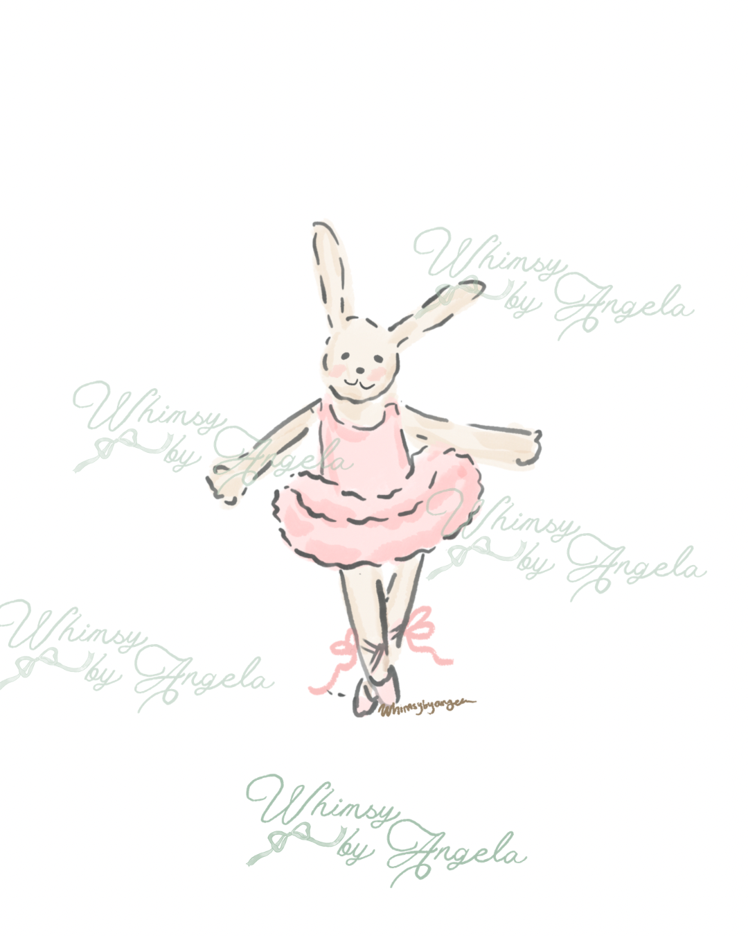 Ballerina Bunny One - Print Ready Wall Art