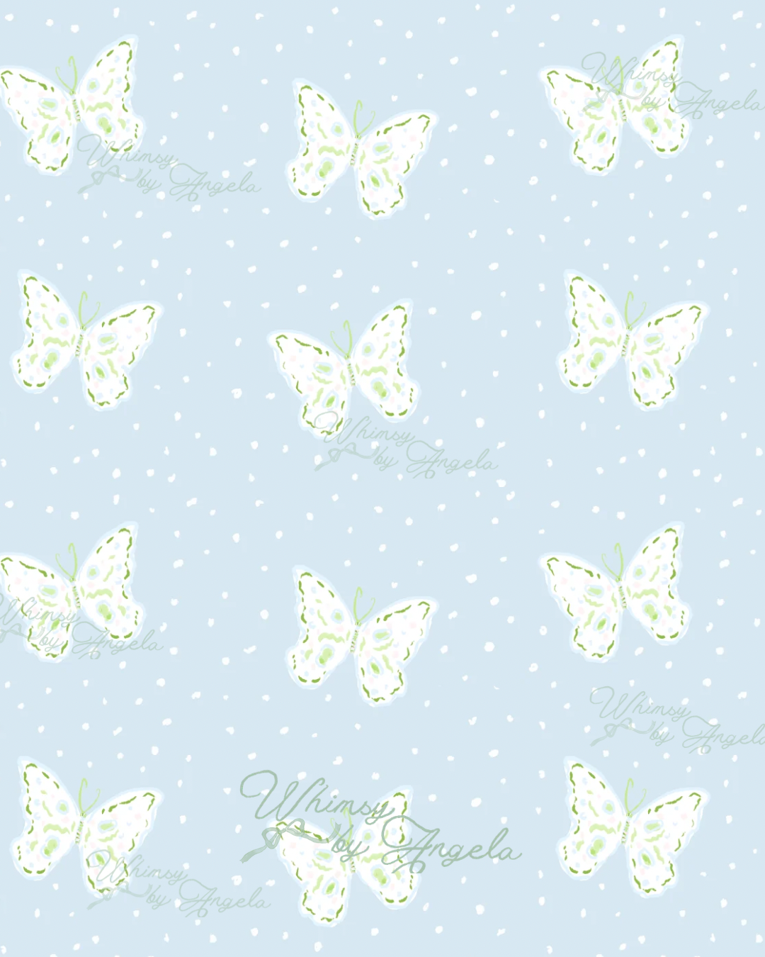 Blue Butterfly Dots