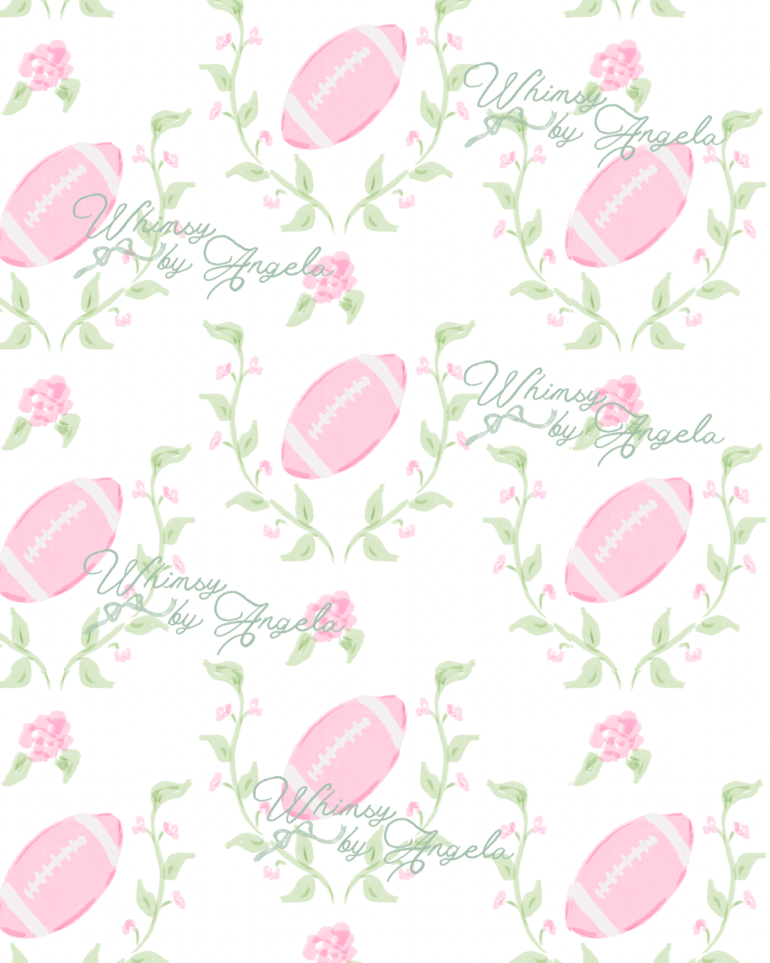 Pink Floral Football
