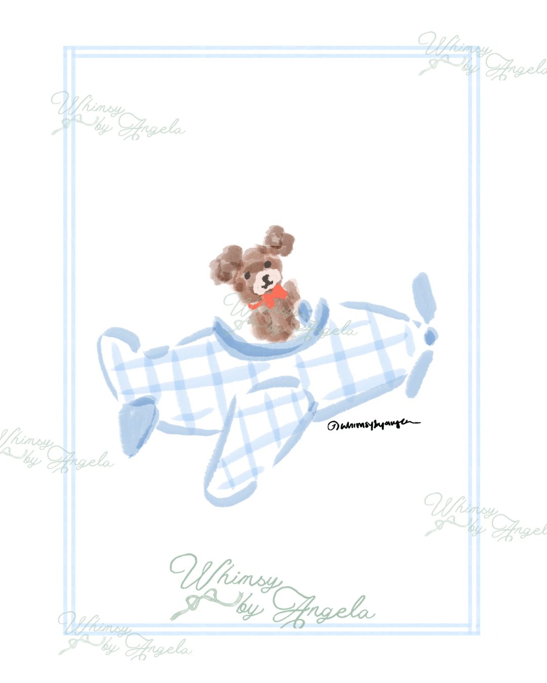 Teddy Bear Takes Flight - Print Ready Wall Art