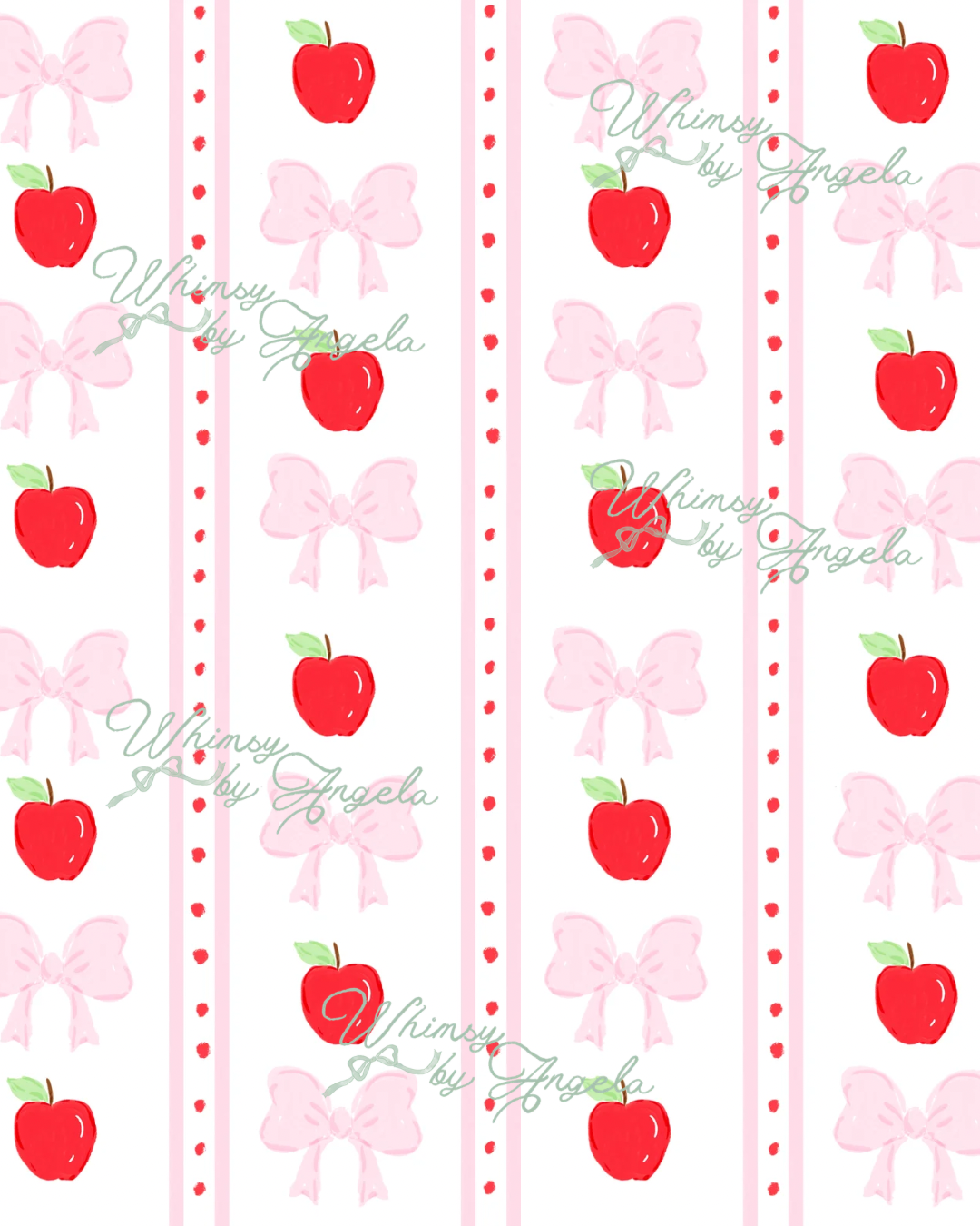 Bows and Apples Pink