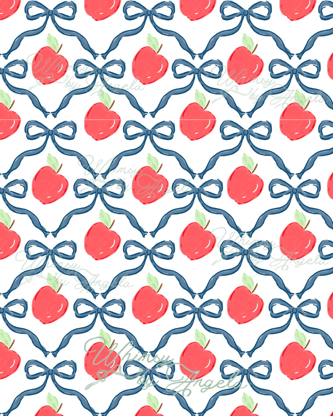 Navy Bows and Apples