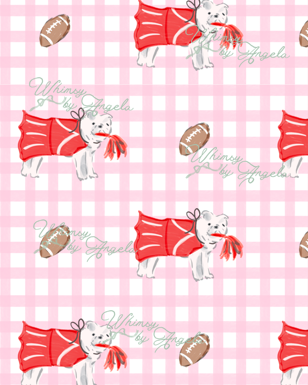 Cheerleader Dogs Pink Gingham