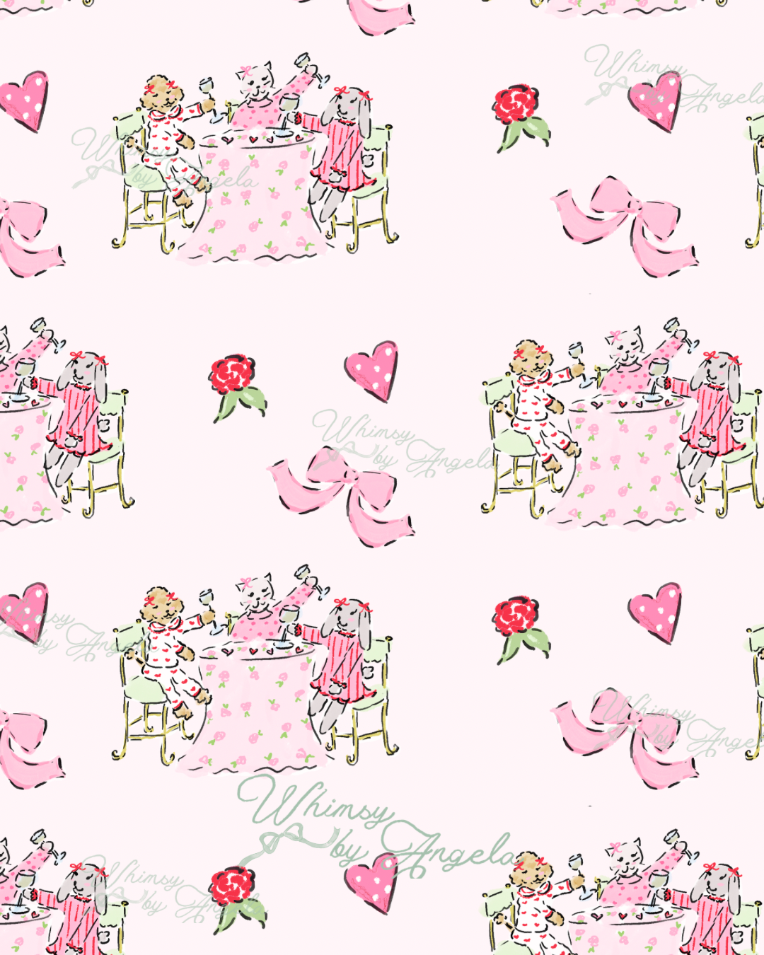 The Girly Chat - Seamless Pattern