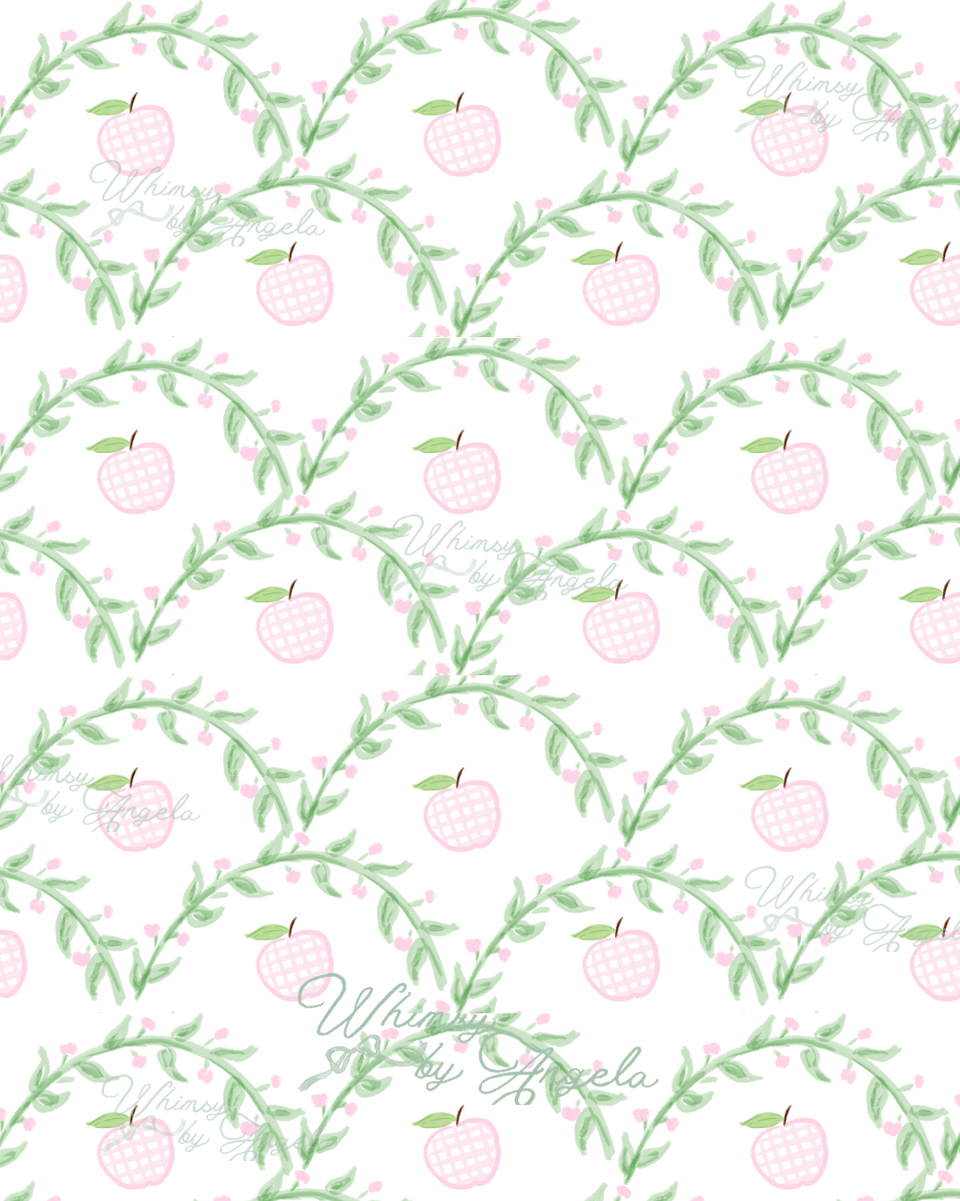 Pink Vine Florals and Apples