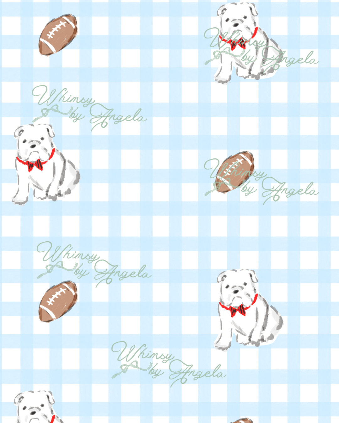 Dog Bow tie Blue Gingham