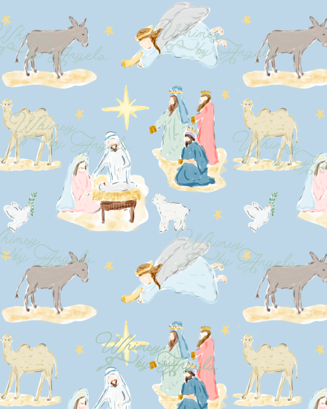 Nativity in Dusty Blue
