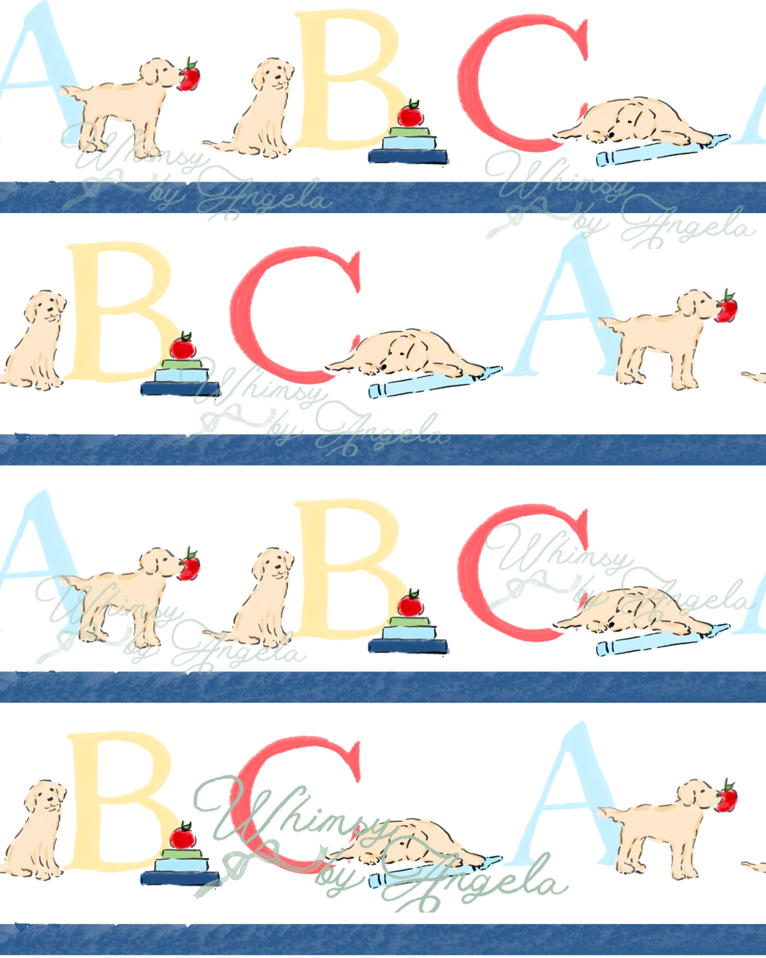 Golden ABC - Navy Blue