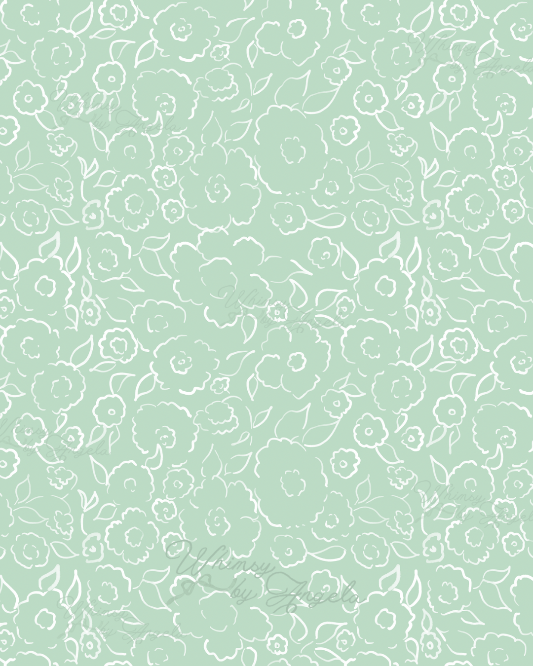 Flower Power - Full Green Pattern