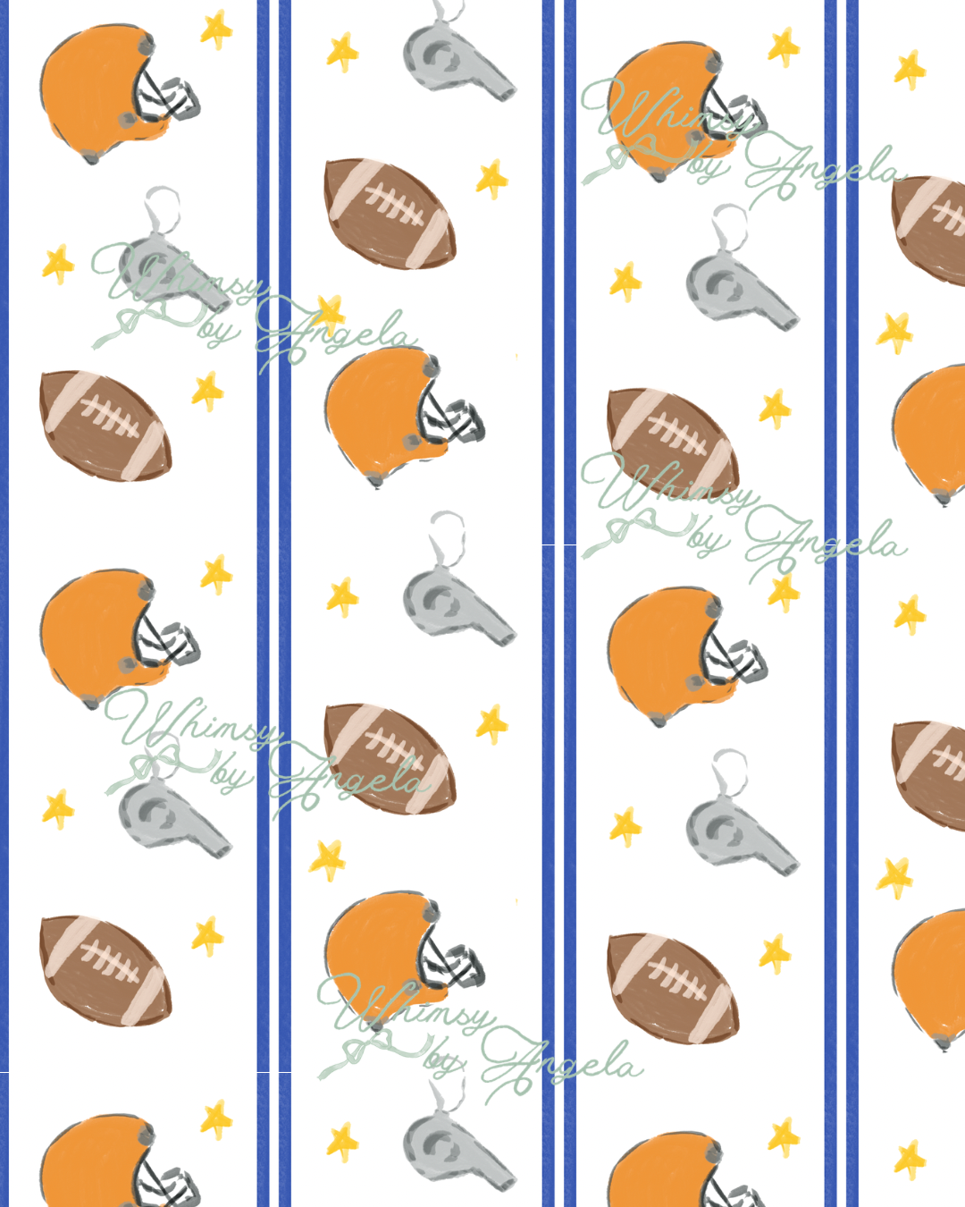 Football Fun Orange and Blue