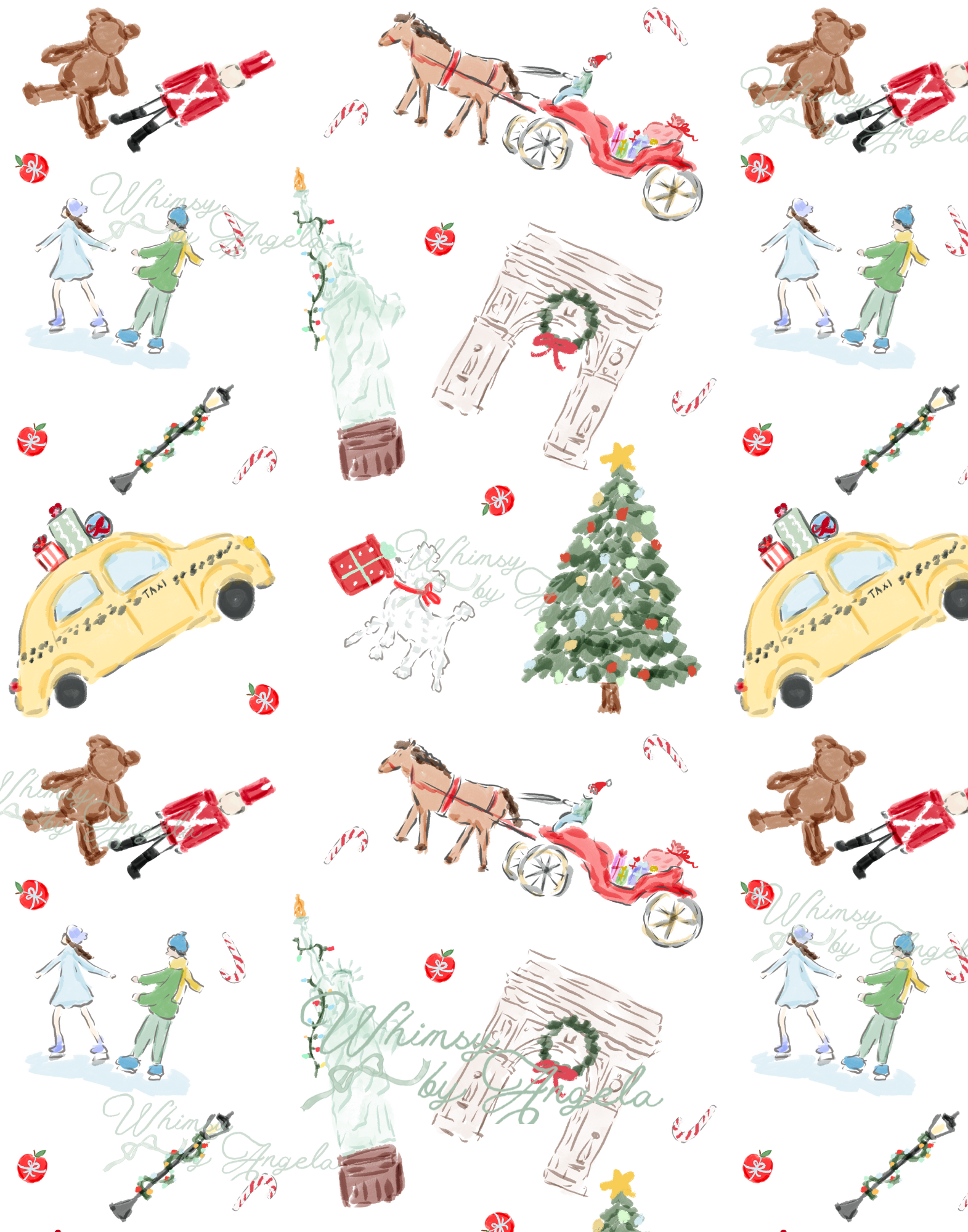 Christmas in the City - Seamless Pattern