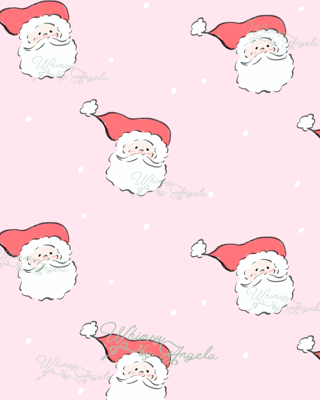 Santa Faces in Pink