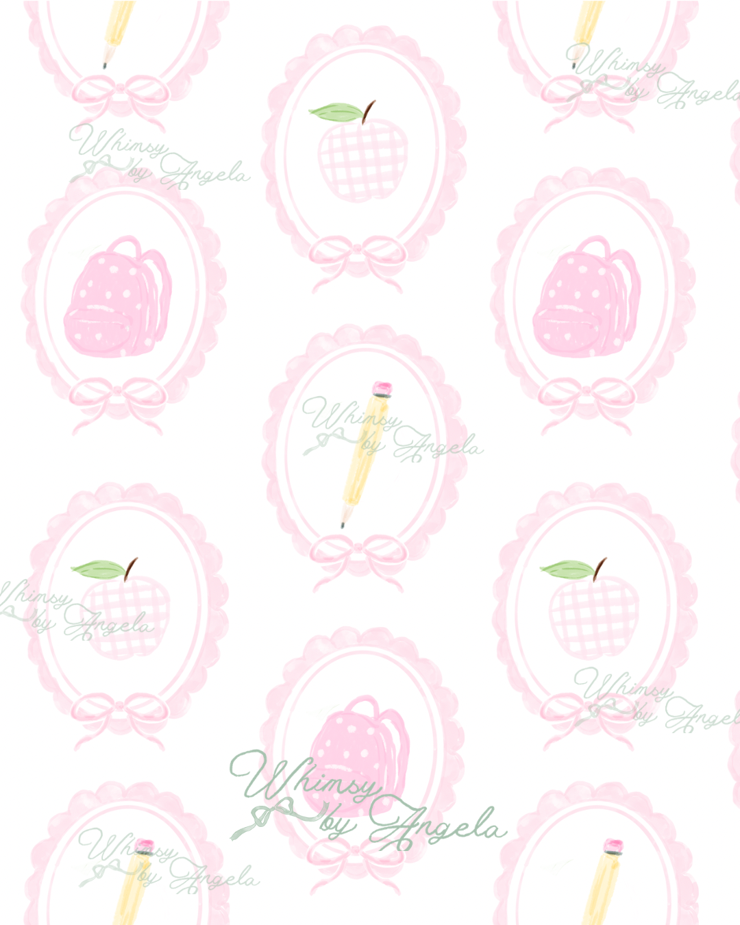 Scalloped Pink School House