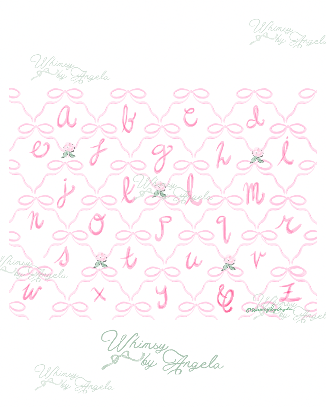 Rose and Bow ABC - Print Ready Wall Art