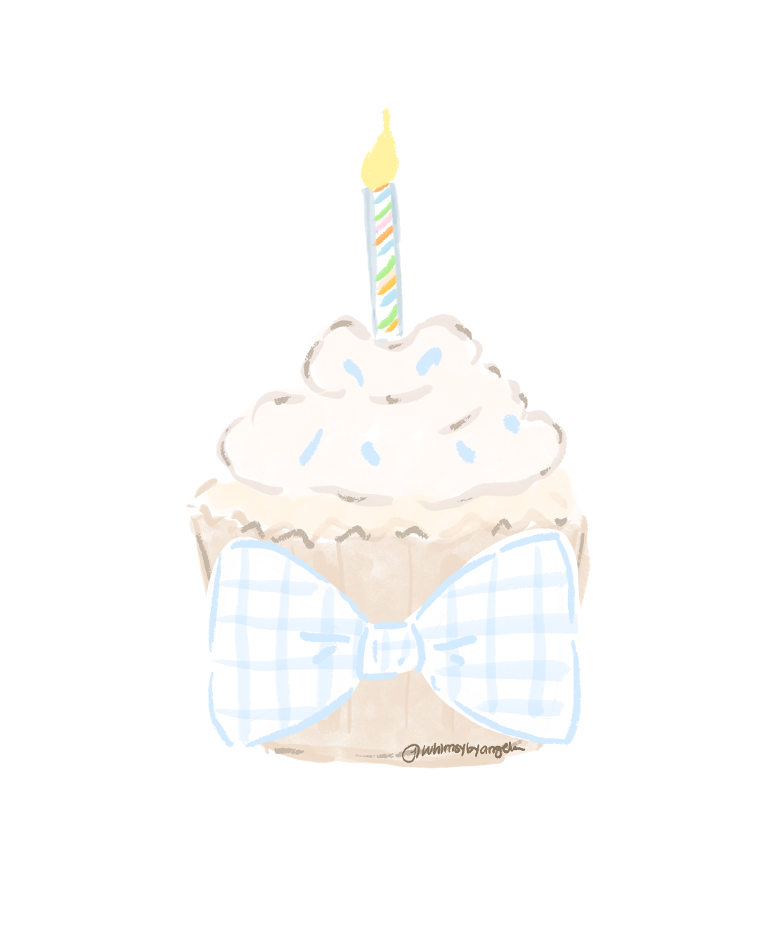 Gingham Bow Cupcake