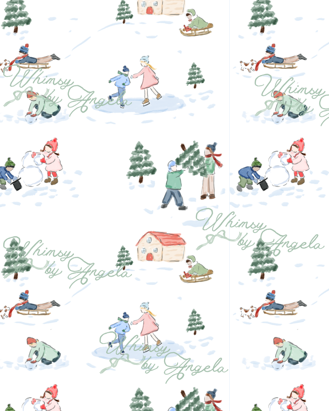 Wintertime Fun - Seamless Pattern