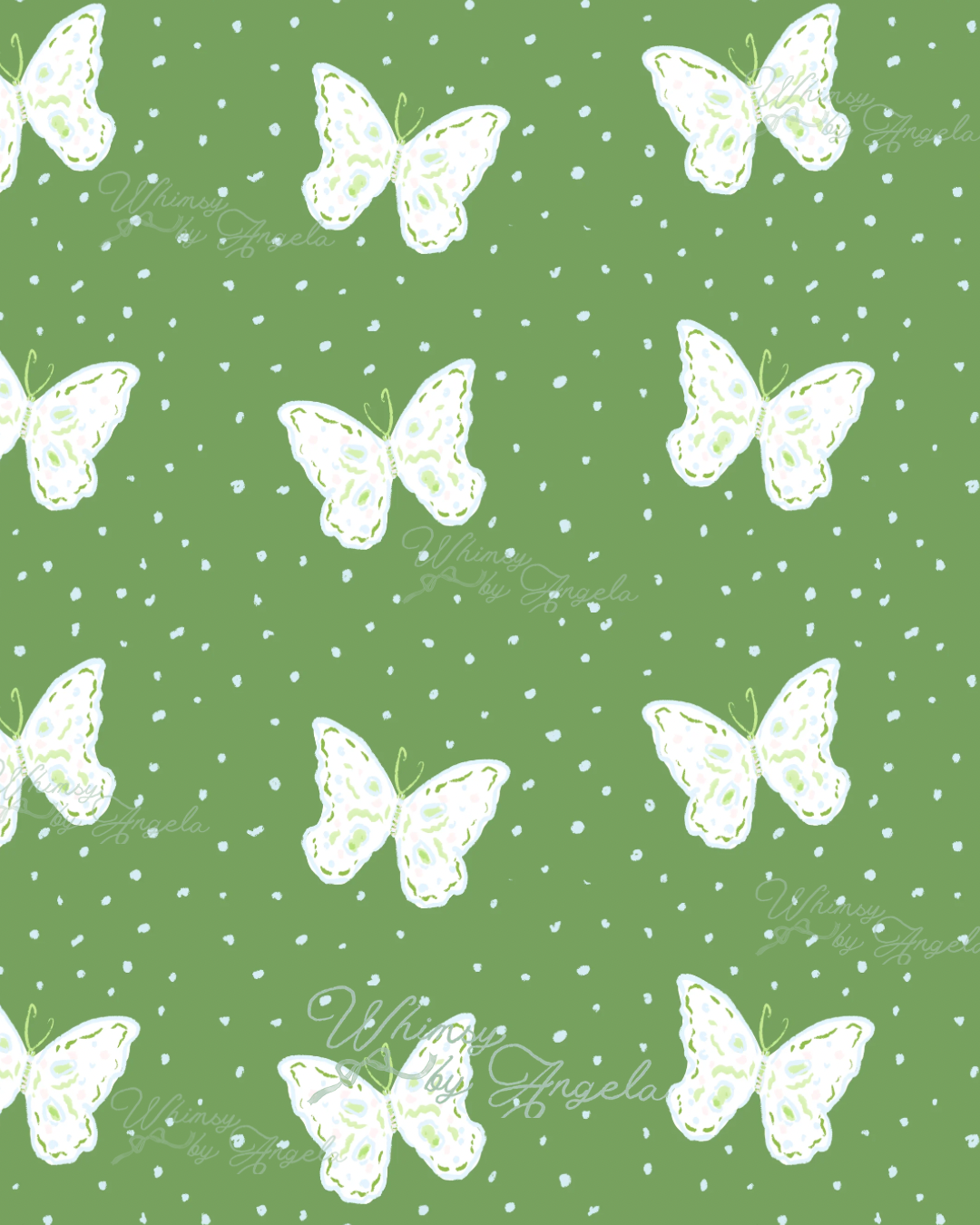Green Butterfly Dots