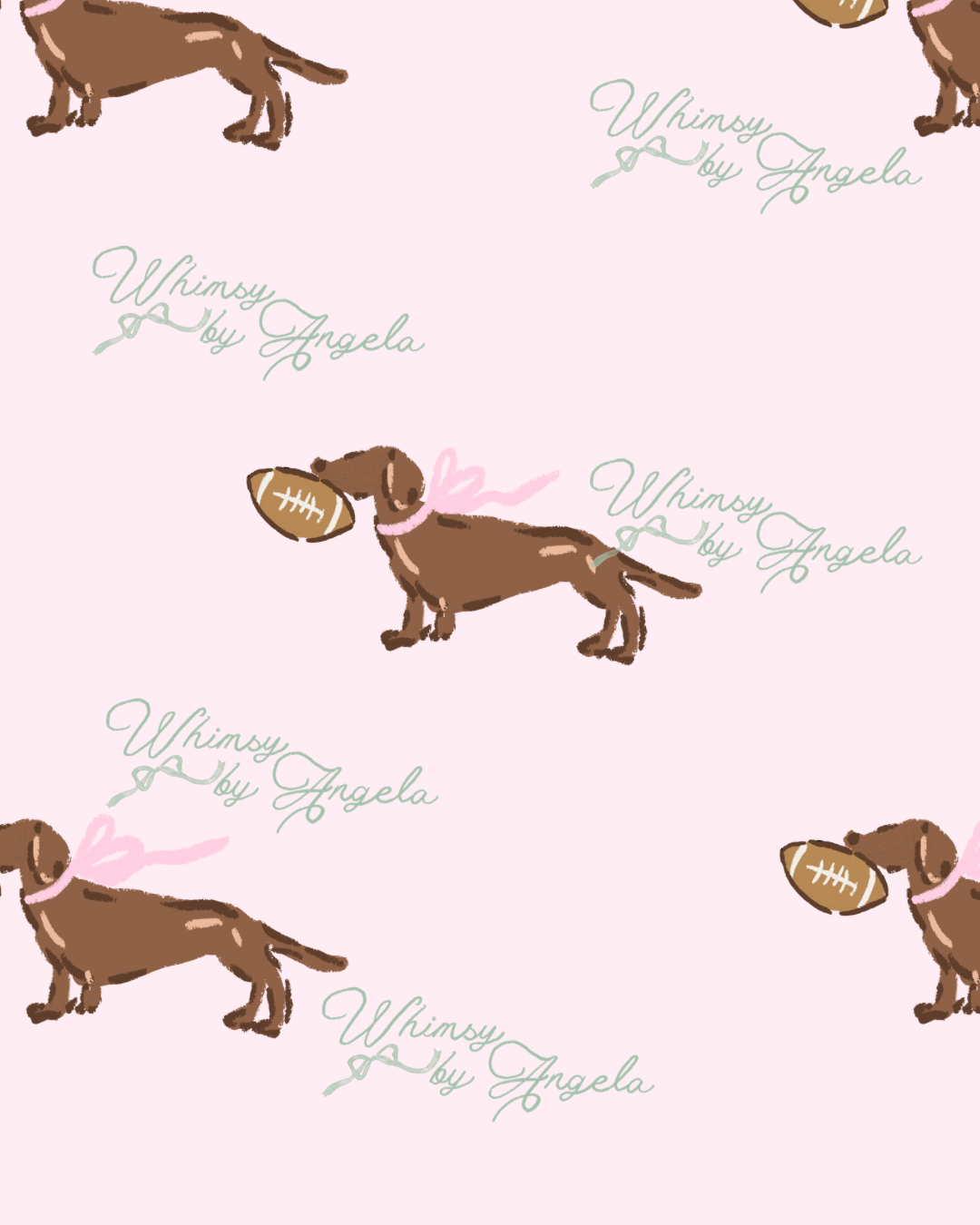 Pink Football Dachshund 