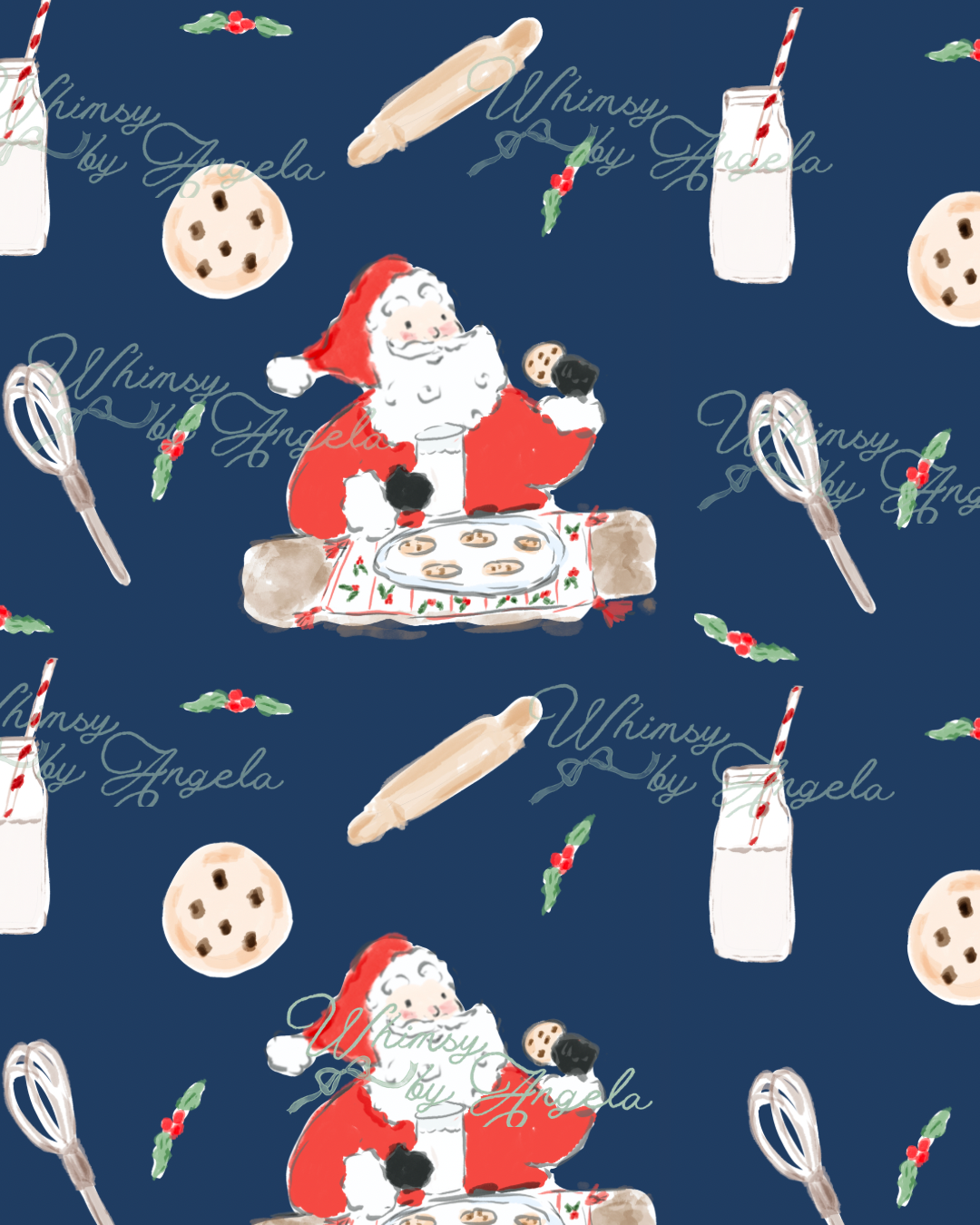Santa’s Milk and Cookeis in Navy