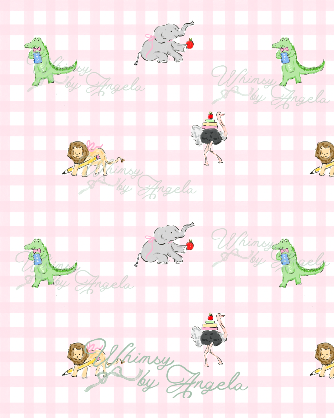 ABC Zoo Pink Gingham