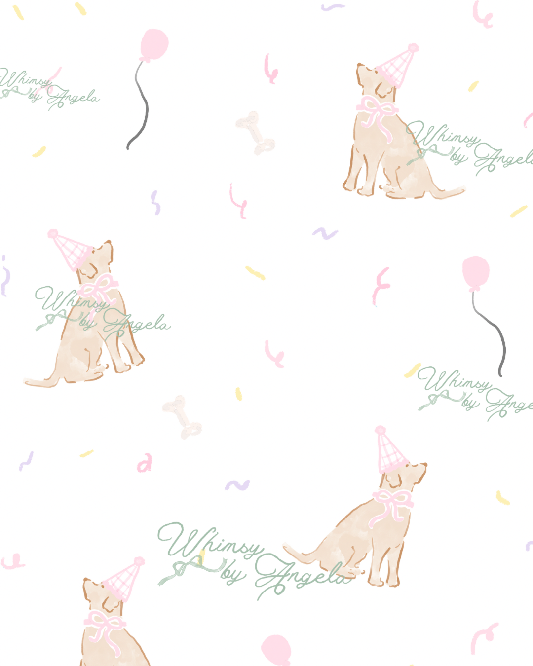 Pink Golden Party - Seamless Pattern