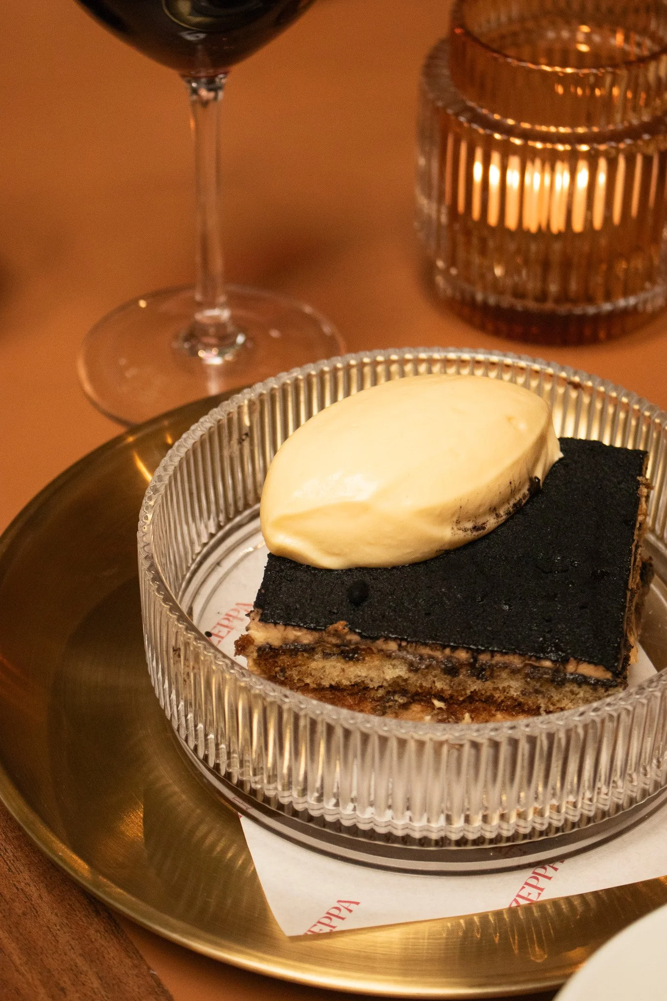 La Zeppa tiramisu served with mascarpone cream.