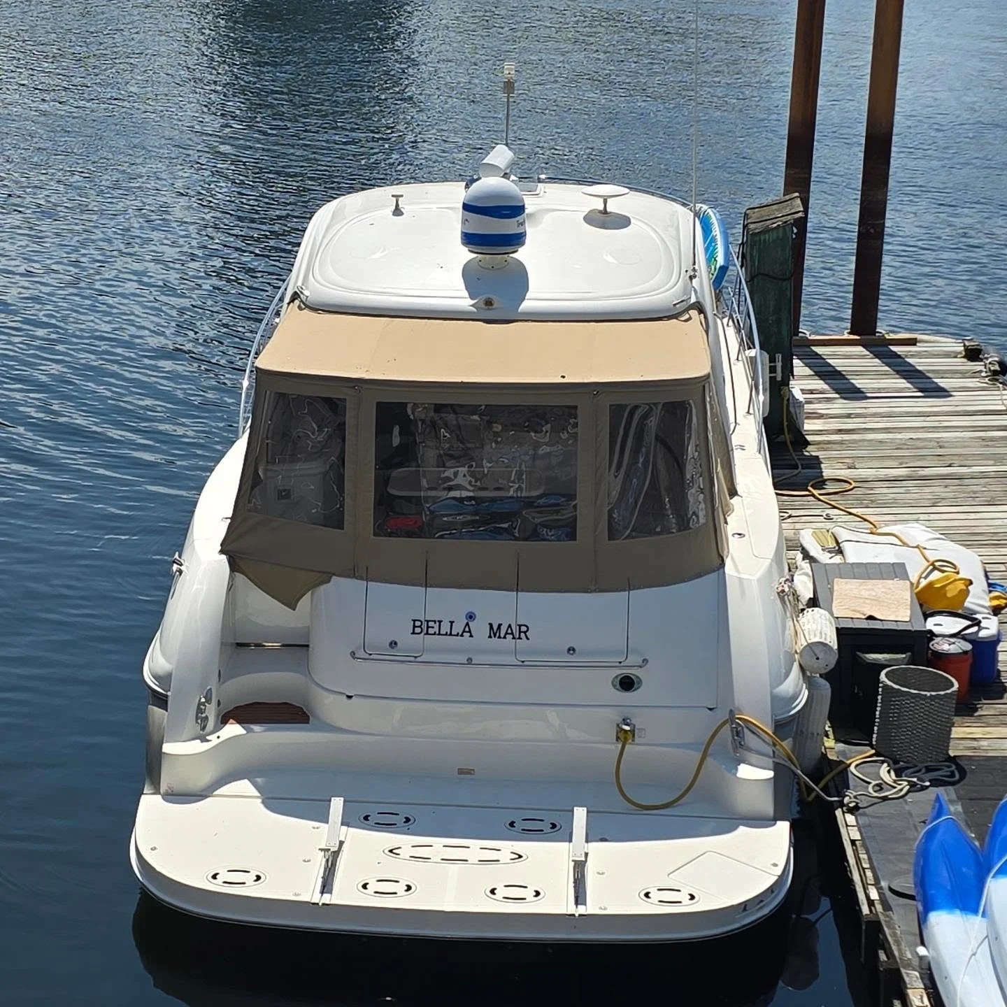 BELLA MAR. Translation: Beautiful Sea 
Come join us aboard your 55 foot sundancer yacht for a magical day on the water 
#yacht #charter #summer #vancity