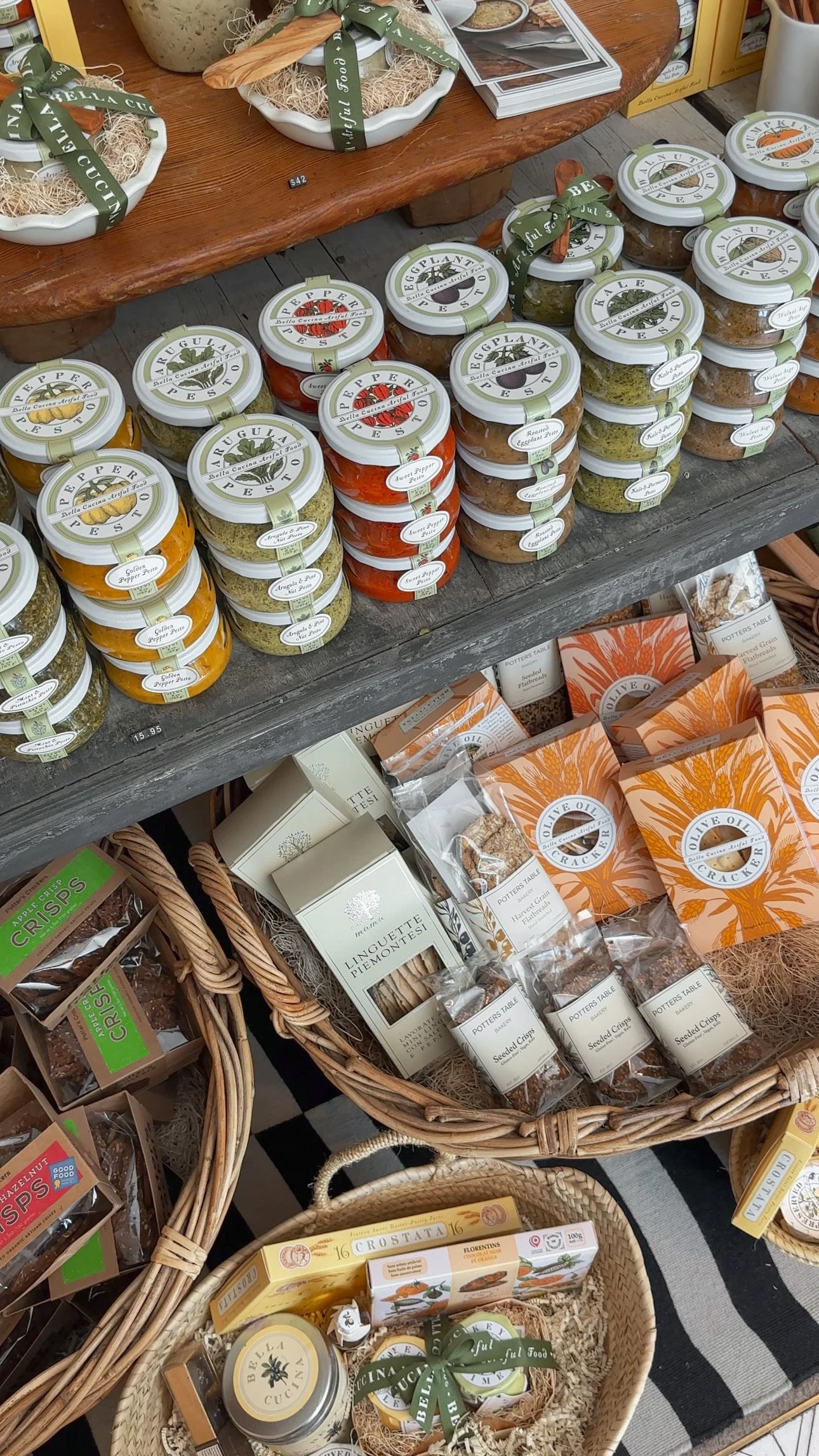 Gift Basket with Artisanal Grocery Items.