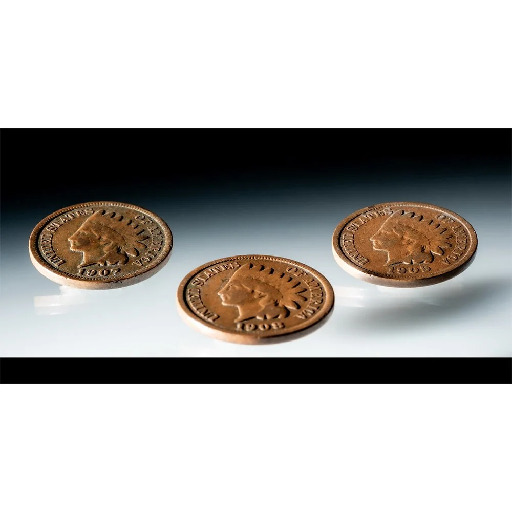 CURRENCY- INDIAN HEAD PENNIES CROPPED 1907, 1908, 1909 #1827-web.jpg