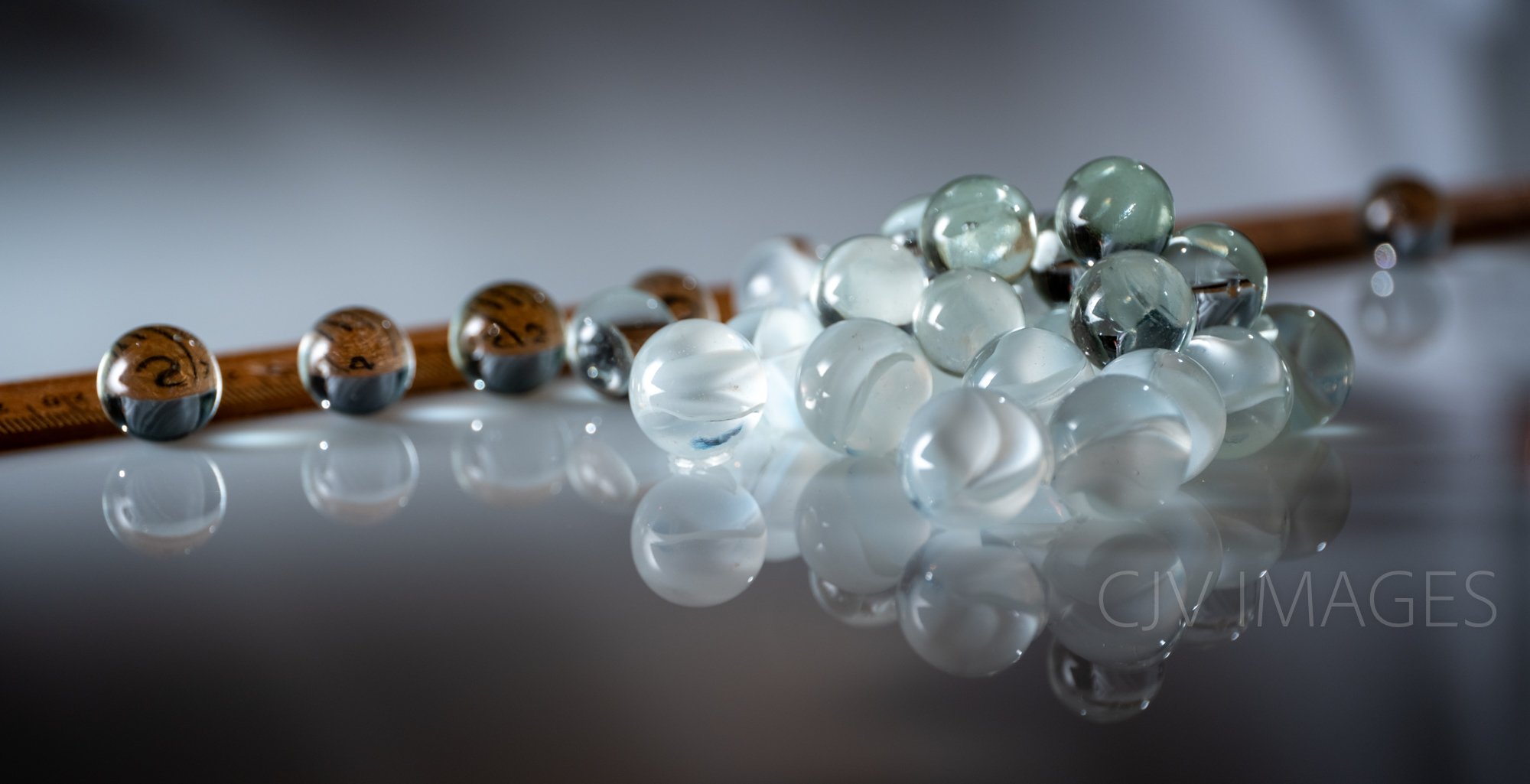 GLASS- MARBLE CATS EYE 16mm- CLEAR14mm  #1468