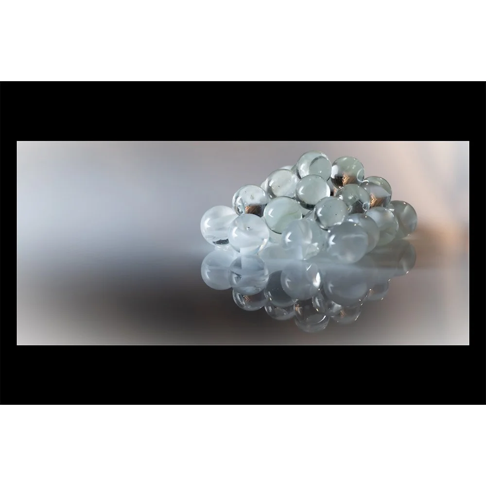 GLASS- MARBLE CATS EYE 16mm CLEAR14mm #1453