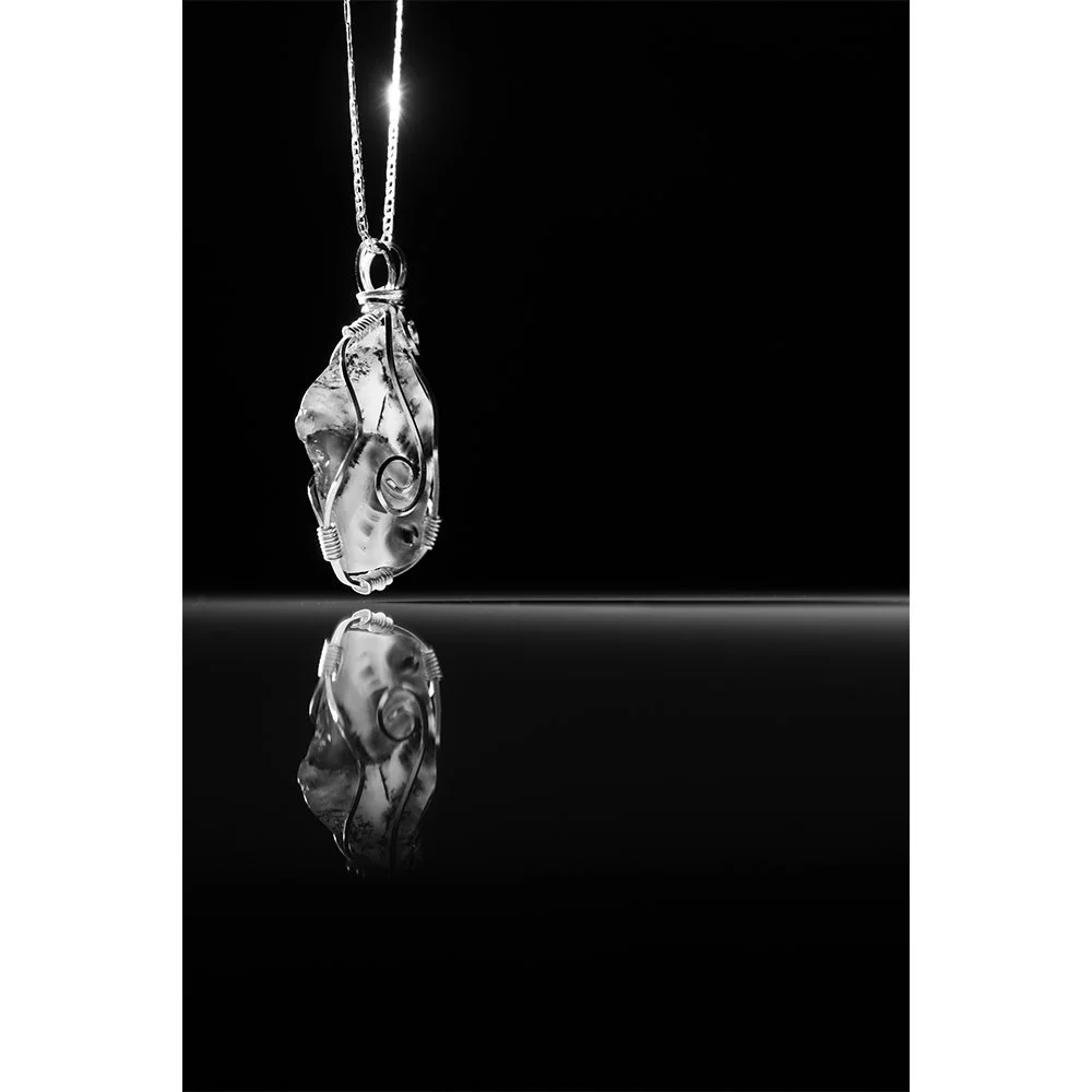 STONES TRANSLUCENT Gallery- Warsaw Necklace #0357 Black and White