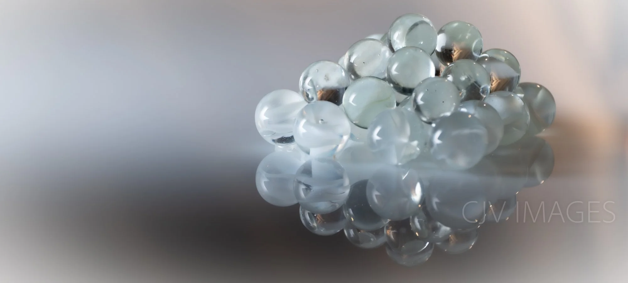 GLASS- MARBLE CATS EYE 16MM- CLEAR14MM  #1453