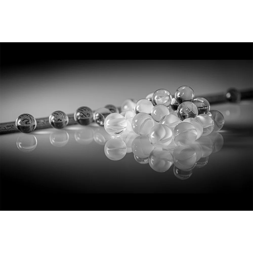 GLASS- MARBLE CATS EYE 16mm- CLEAR14mm BW #1467-Web.jpg