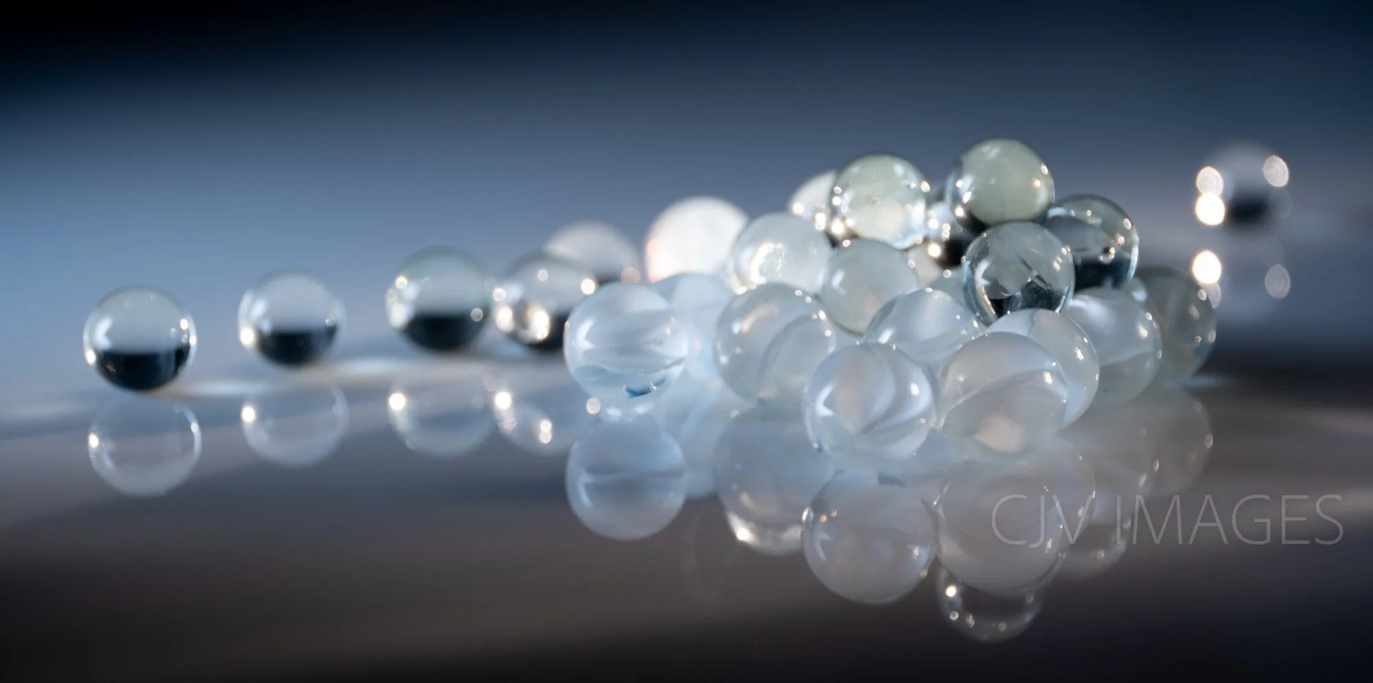 GLASS- MARBLE CATS EYE 16mm- CLEAR14mm  #1490