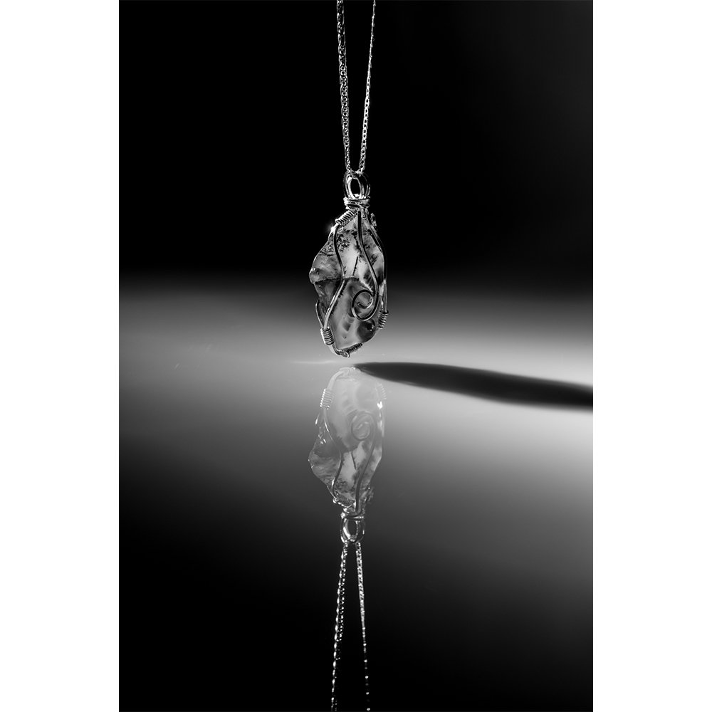 STONES TRANSLUCENT Gallery- Warsaw Necklace #0347 Black and White