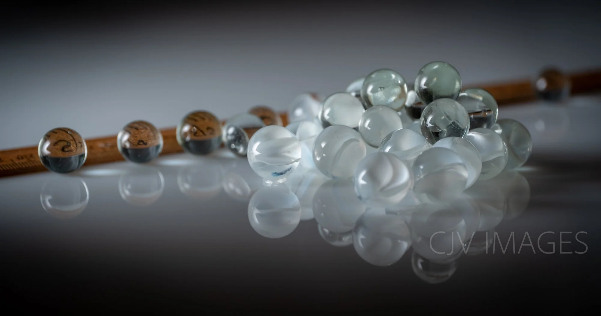 GLASS- MARBLE CATS EYE 16mm- CLEAR14mm  #1467