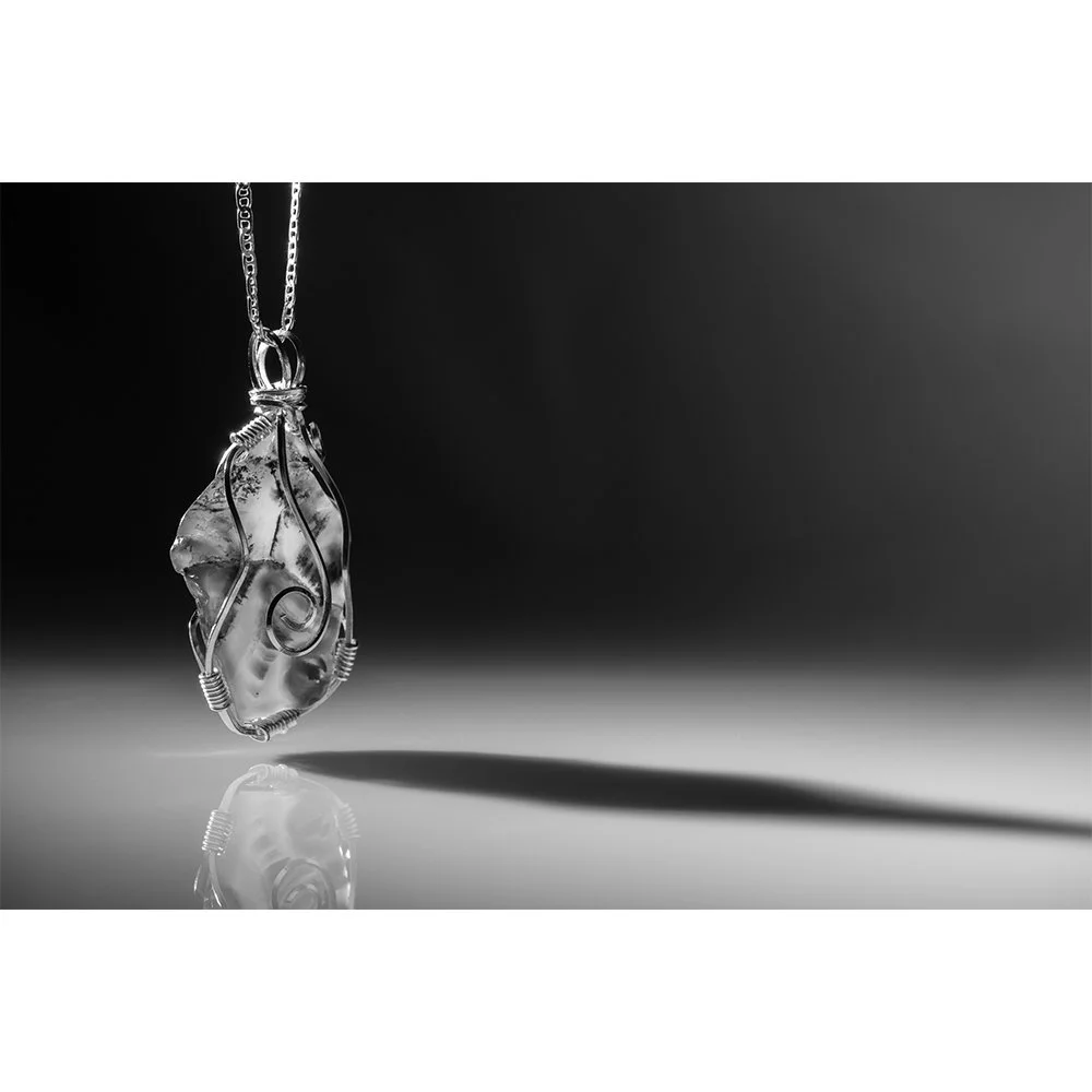 STONES TRANSLUCENT Gallery- Warsaw Necklace #0338 Black and White