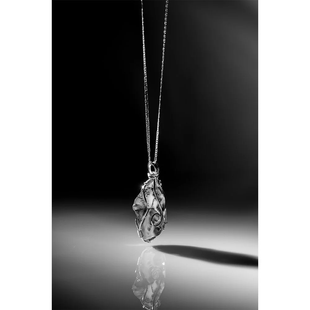 STONES TRANSLUCENT Gallery- Warsaw Necklace #0341 Black and White