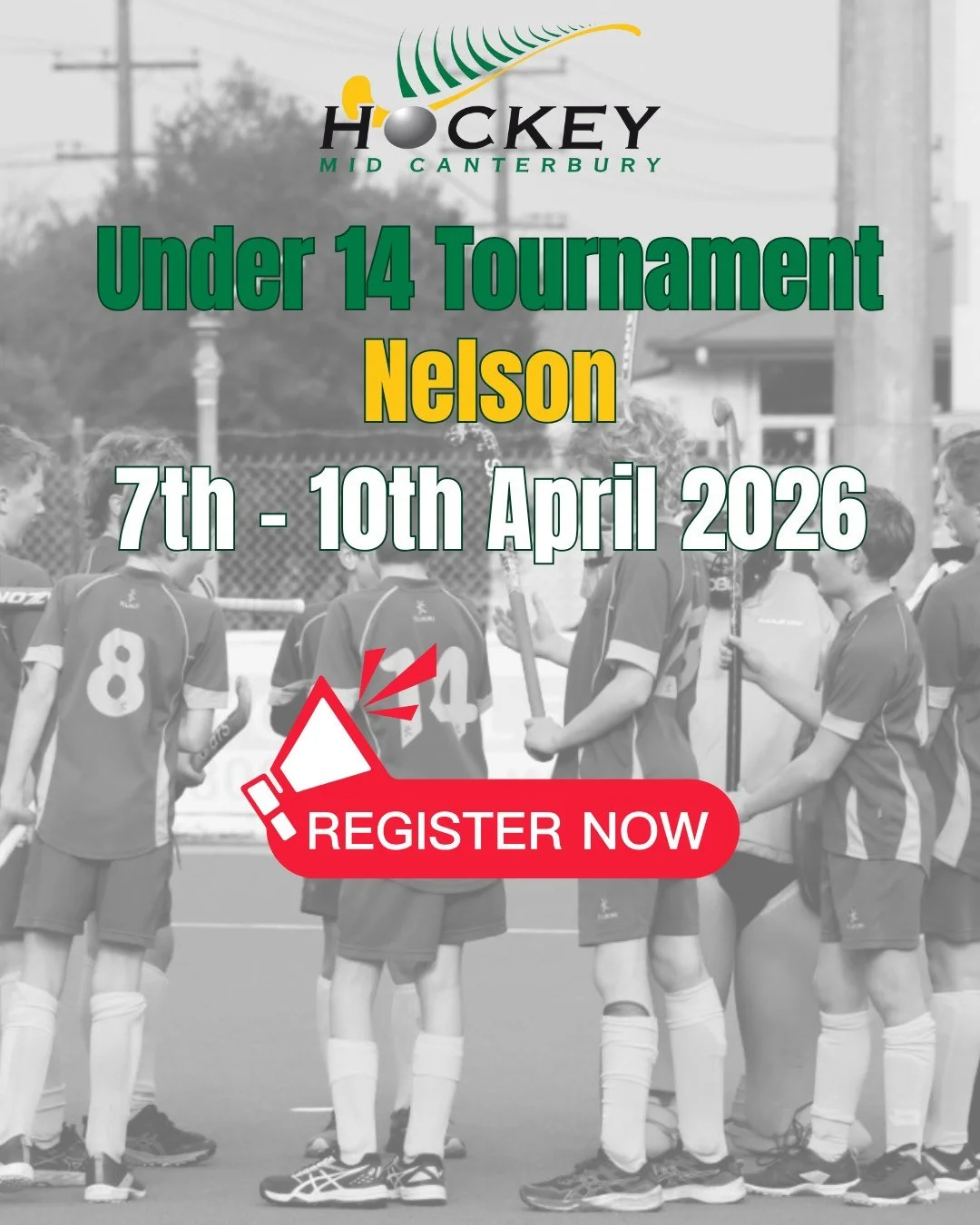 📢 𝐀𝐭𝐭𝐞𝐧𝐭𝐢𝐨𝐧 𝐔𝐧𝐝𝐞𝐫 𝟏𝟒 𝐏𝐥𝐚𝐲𝐞𝐫𝐬 📢

We are now taking expressions of interest for players who would like to attend an under 14 tournament in Nelson from 7th &ndash; 10th April 2026, which is the first week of the school holidays 