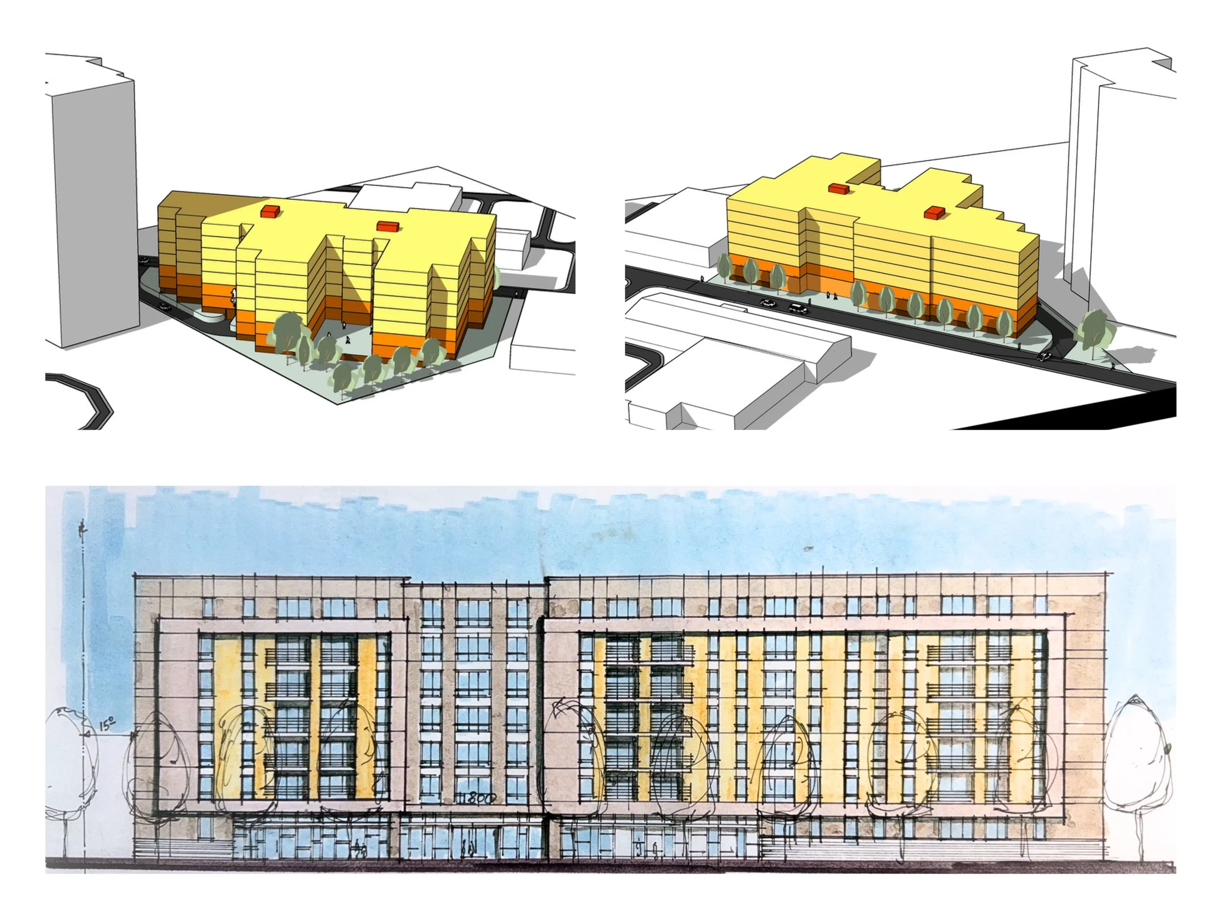 McClennan Architects designed the Tevis Place housing project in an iconic way to bring life to the city and happiness to its residents. Through massing, research, and conceptualization, building design becomes an integral part of the design process.