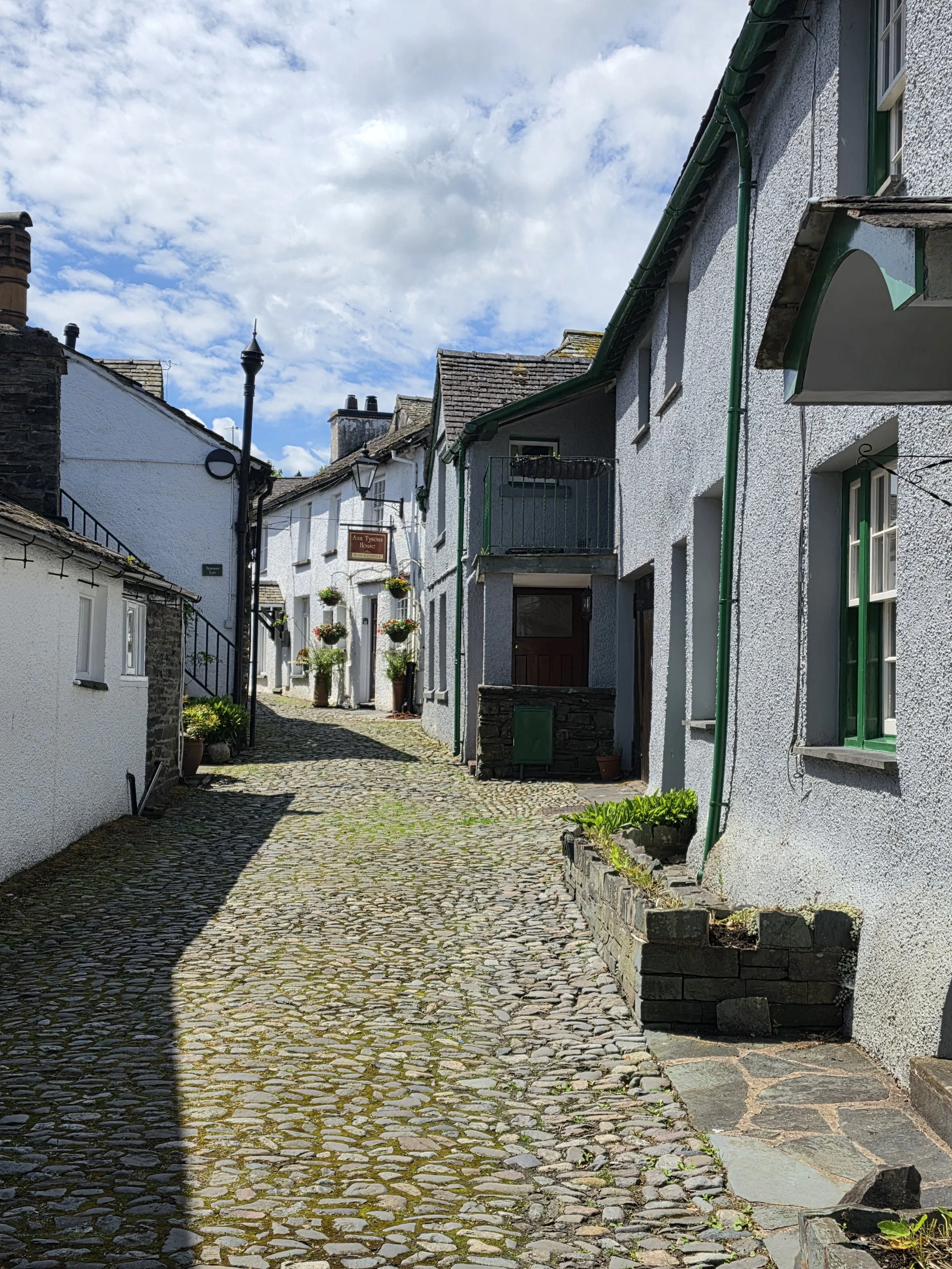 White washed buildings of Hawkshead