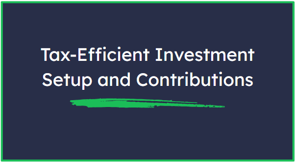 Text on a dark background that says "Automated Saving & Investing" with a green brush stroke under the text and a green border around the image.