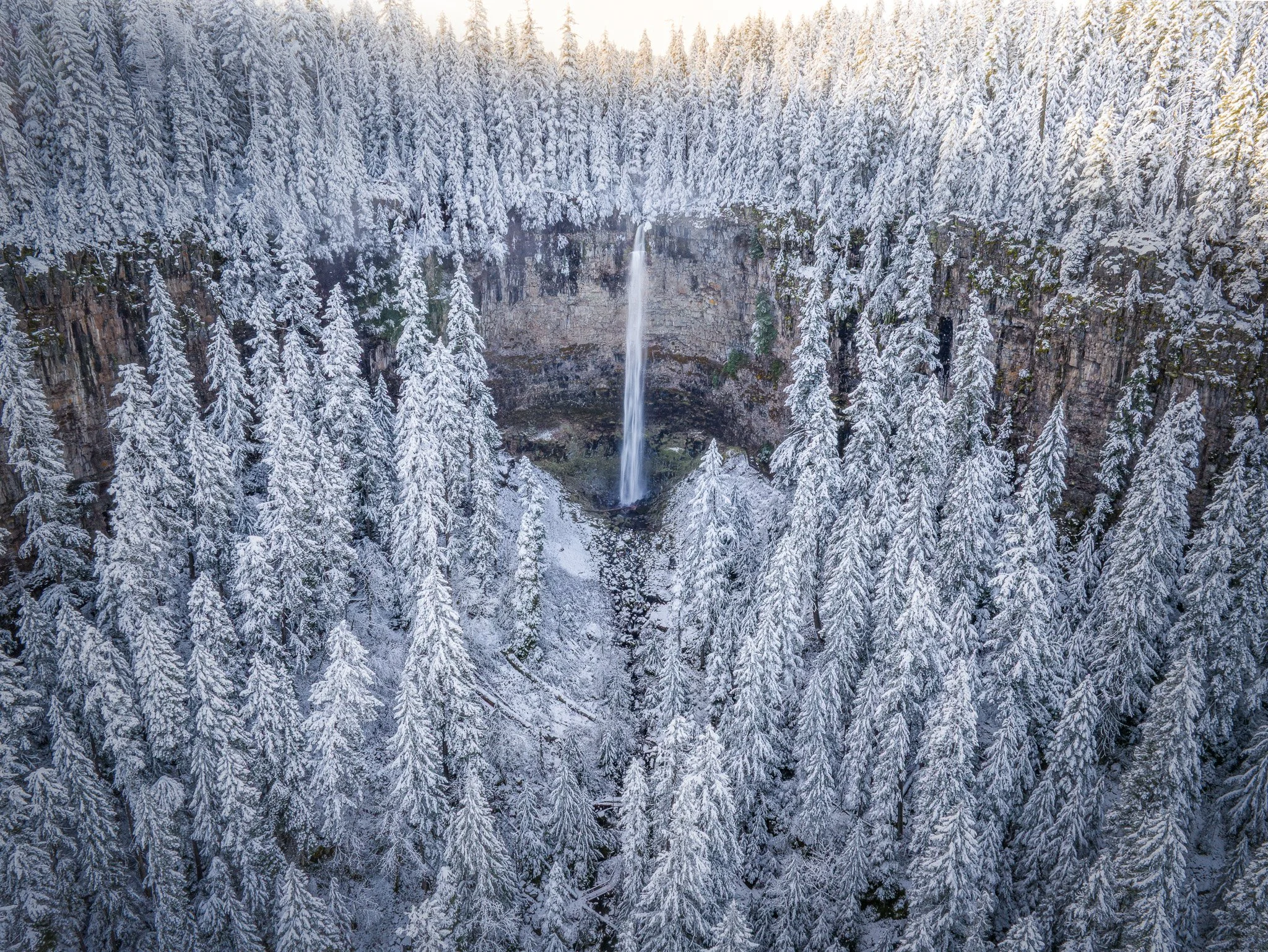 Aerial View Watson Falls Covered in Snow in Oregon   
Also available as high quality and fine art prints.
 View available print options here 