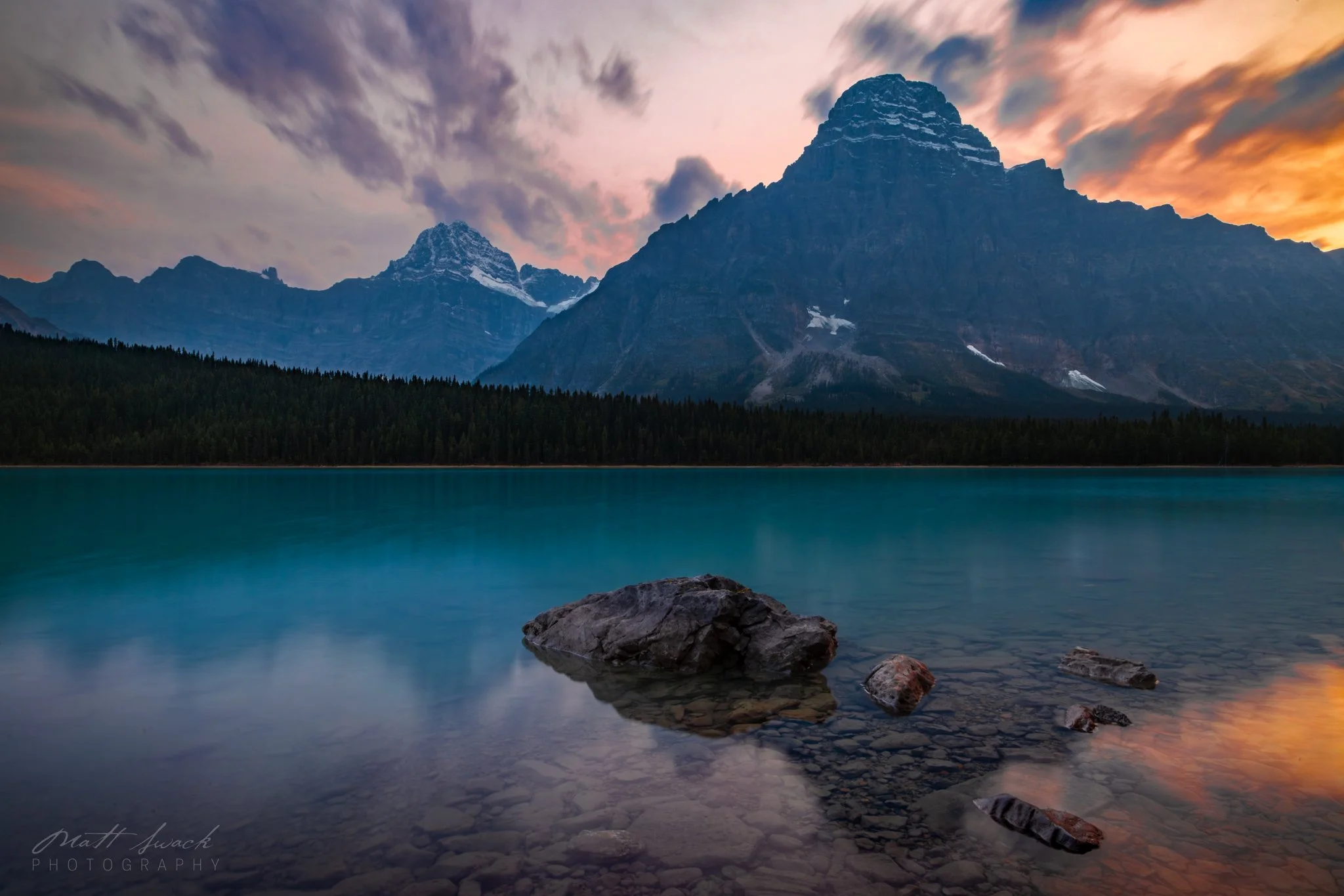  A beautiful evening at Waterfowl Lake in Alberta, Canada   
Also available as high quality and fine art prints.
 View available print options here 