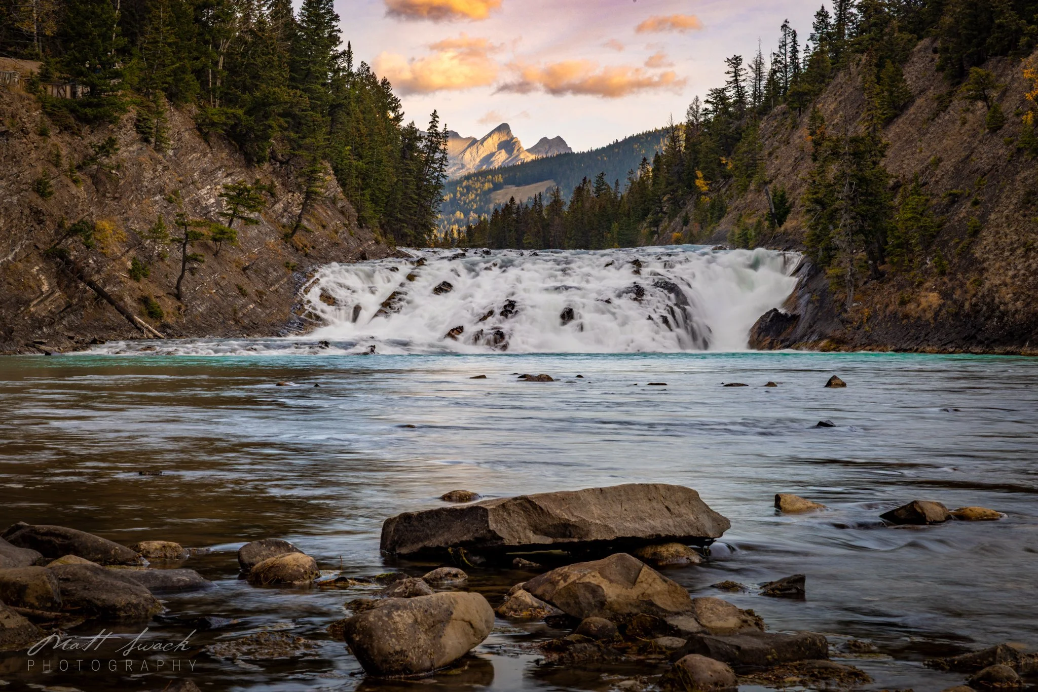  Early morning at Bow Falls in Alberta, Canada   