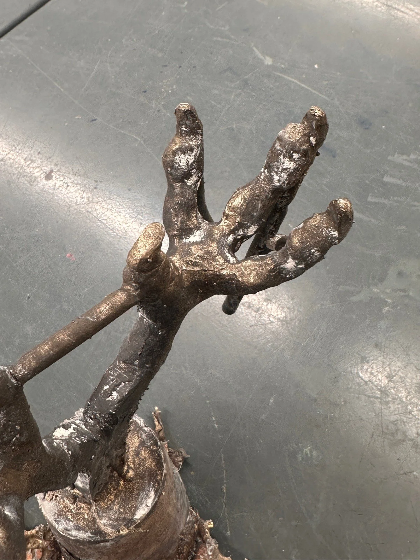 Plaster left on casted form