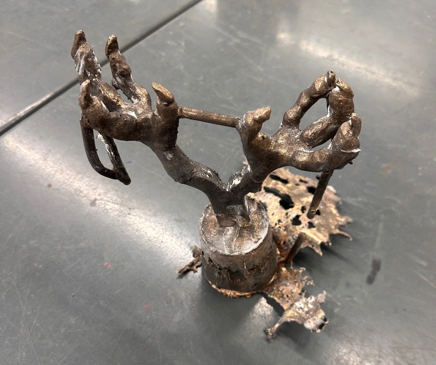 Casted form removed from mold 