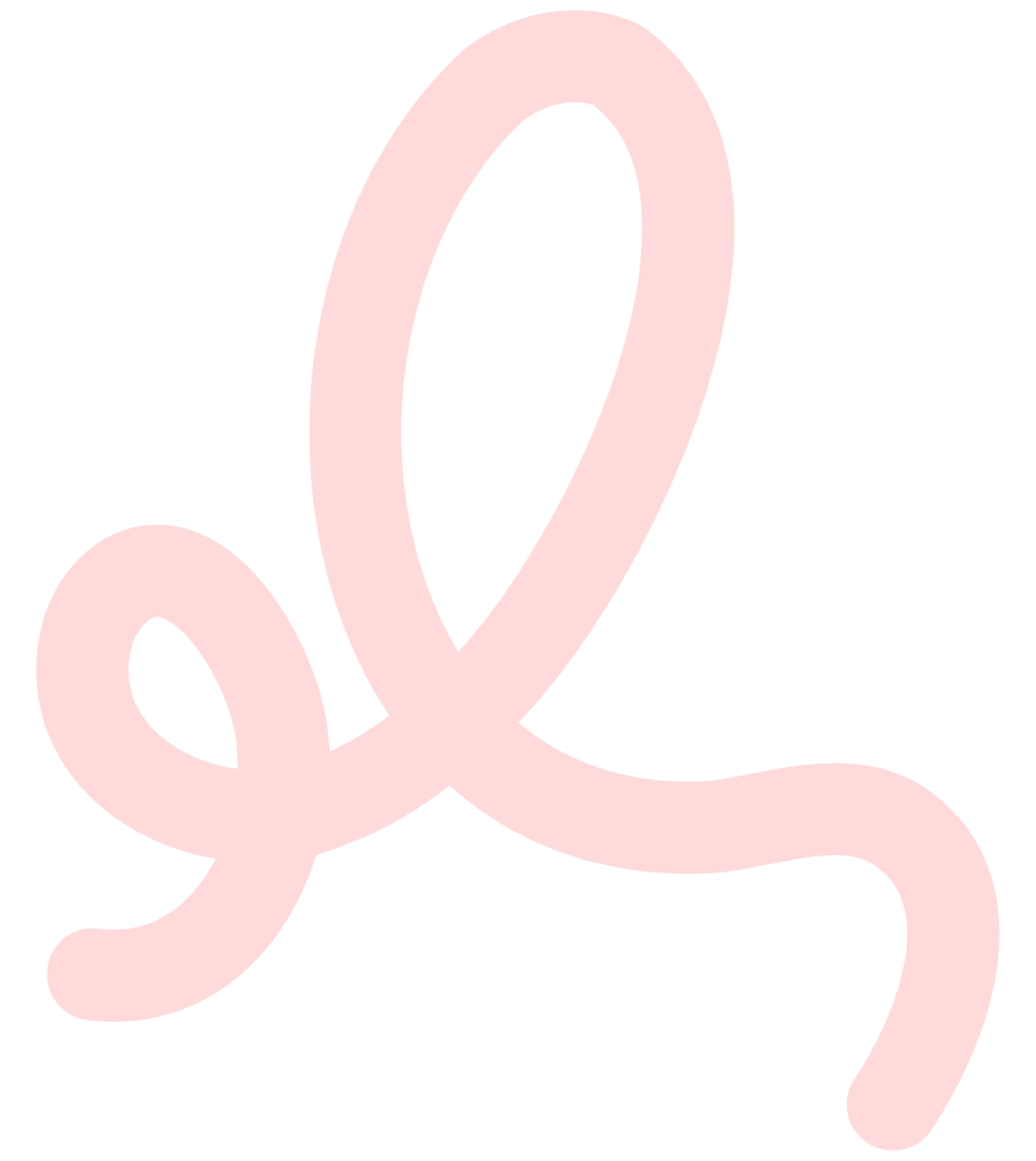 Light pink abstract squiggle on white background